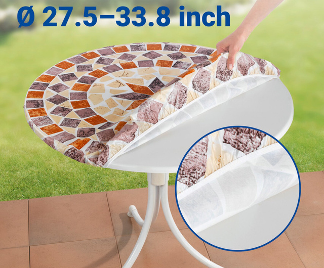 Gumírozott asztalterítő kerek asztalra, mozaik, Ø 70-86 cm