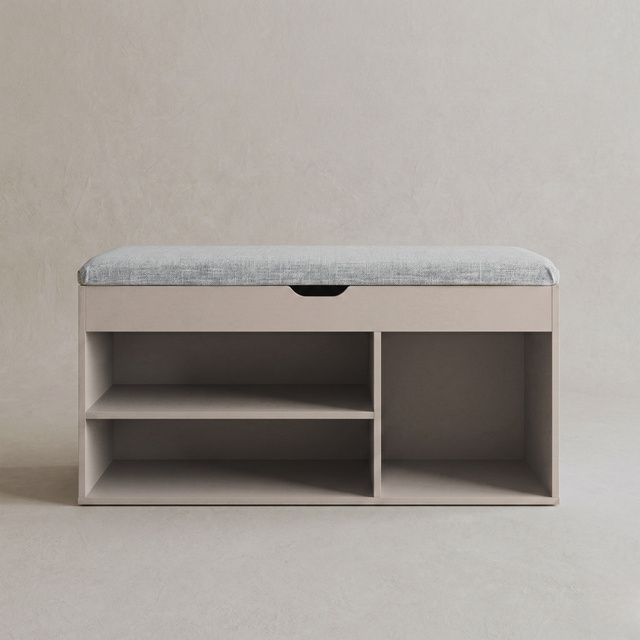 TRIA cipőtartó pad, 80 x 30 x 43 cm, bézs