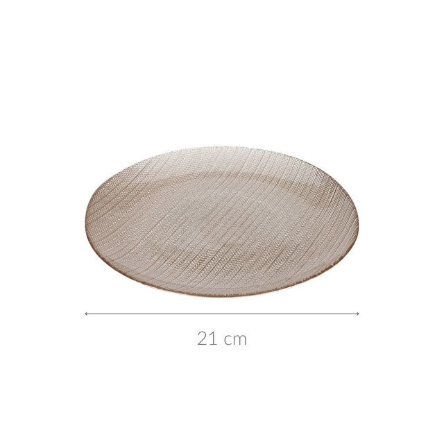 Karneol üvegtányér, 21 cm