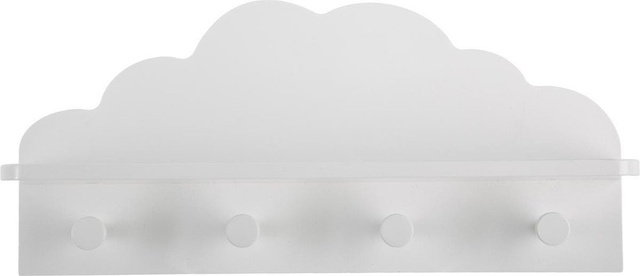 CLOUD 4 akasztós polc, 48 x 22 x 12 cm, fehér