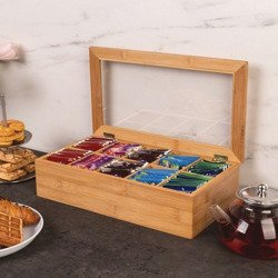 Bambusz tea doboz teafilterekhez - 10 rekesz, ZELLER