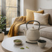 KOGA öntöttvas teáskanna csészékkel és alátéttel, 1200 ml, szürke