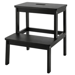 Bambusz lépcsős szék KROK, magassága 46 cm, fekete