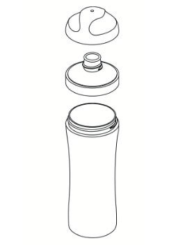 OASE vízpalack, 425 ml, KOZIOL, puha szürke