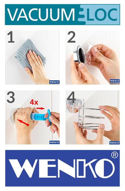 Porszívós akasztók Vacuum-Loc, 4 darabos készlet, WENKO
