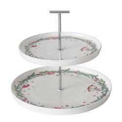 Két szintes tálca ünnepi mintával, FLORENZA, magassága 22 cm