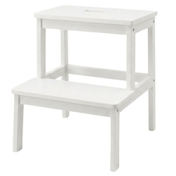 Bambusz lépcsős szék KROK, 46 cm magas, fehér