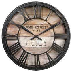 Vintage falióra Ø 39 cm, mutatós, kerek, római számokkal