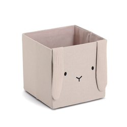 Muszlin játék tárolódoboz COZY KIDS fülekkel, 28 × 28 × 28 cm