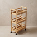Bambusz polc kerekeken, 45,3 x 22 x 80 cm