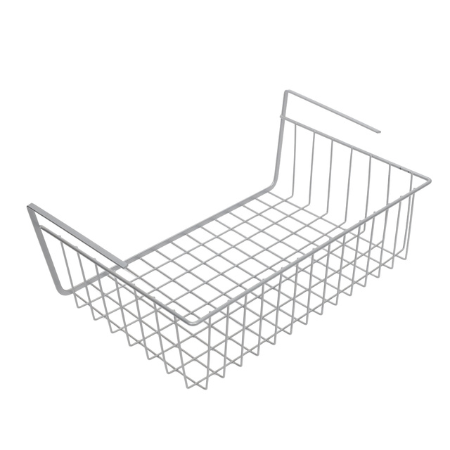 Függeszthető gyümölcsös kosár, fém, világosszürke, 40 x 25,5 x 14,3 cm