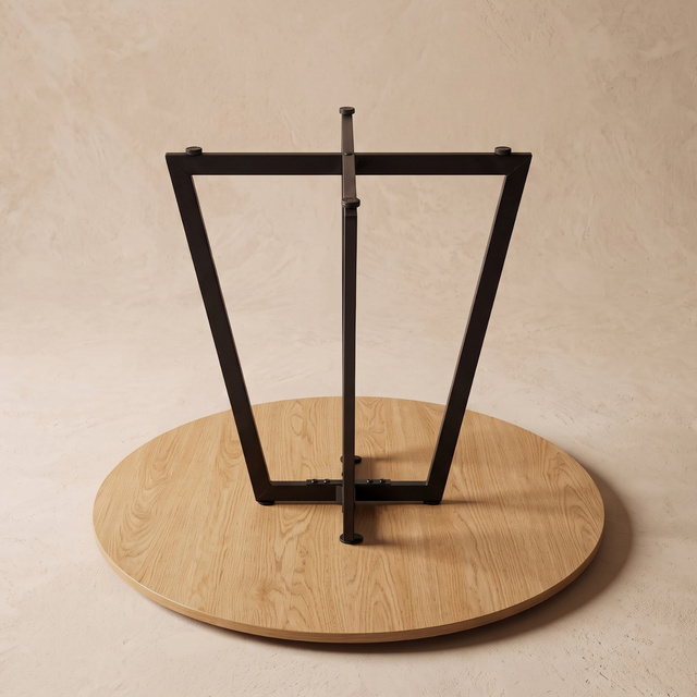 Kerek asztal X-alapzattal, Ø 80 cm × 72 cm, barna