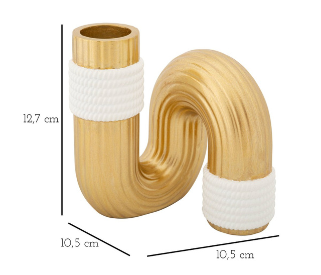 Hullámformájú váza, poliészterből, magassága 13 cm