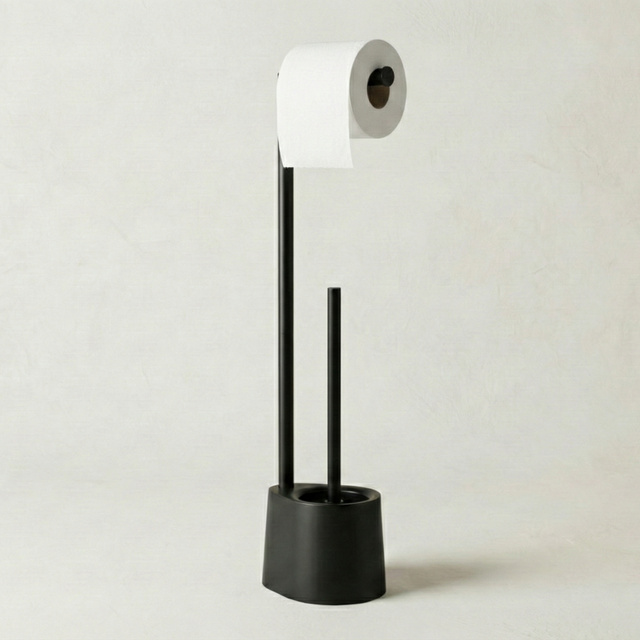 STILK toalettpapír tartó és WC kefe, 63 cm, fekete